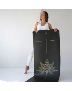 Коврик для йоги — Lotos Grey Gold, с уроками от Елены Маловой Коврик для йоги — Lotos Grey Gold, с уроками от Елены Маловой